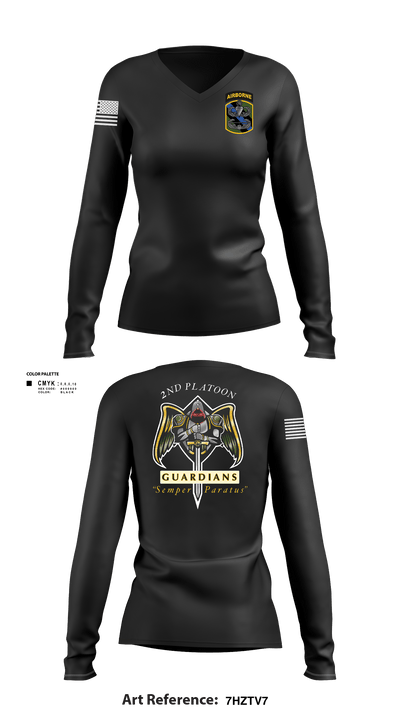 2/108th Guardians 93195789 Women's Long Sleeve V-neck Shirt - 1