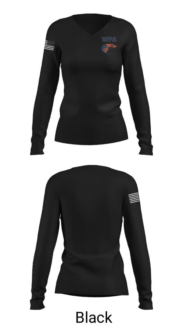 Women's Long Sleeve Vneck Shirt, Wilson Preparatory Academy (High School) Volleyball, Women's Volleyball, Teamtime, Team time, sublimation, custom sports apparel, team uniforms, spirit wear, spiritwear, sports uniforms, custom shirts, team store, custom team store, fundraiser sports, apparel fundraiser