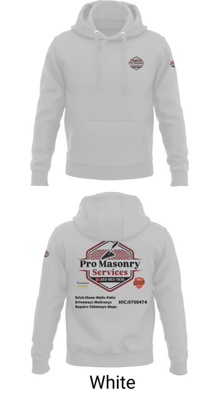 Hoodie, Pro Masonry Services LLC, , Teamtime, Team time, sublimation, custom sports apparel, team uniforms, spirit wear, spiritwear, sports uniforms, custom shirts, team store, custom team store, fundraiser sports, apparel fundraiser