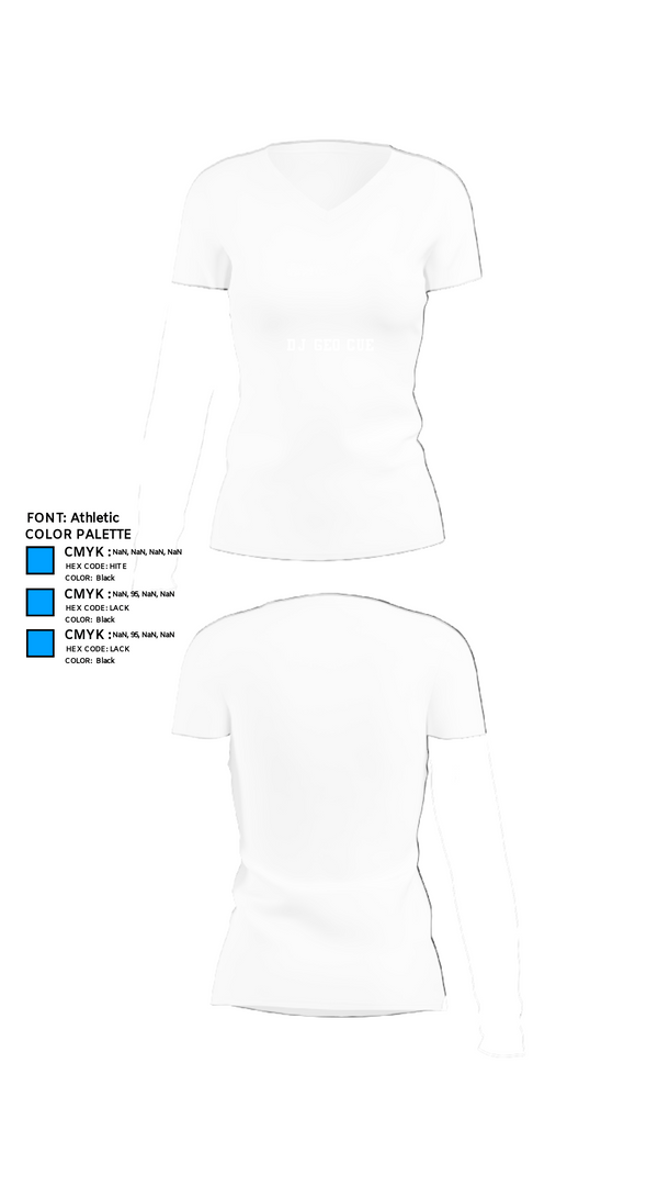 Women's Short Sleeve Vneck Shirt, DJ GEO CUEDJ GEO CUE, , Teamtime, Team time, sublimation, custom sports apparel, team uniforms, spirit wear, spiritwear, sports uniforms, custom shirts, team store, custom team store, fundraiser sports, apparel fundraiser