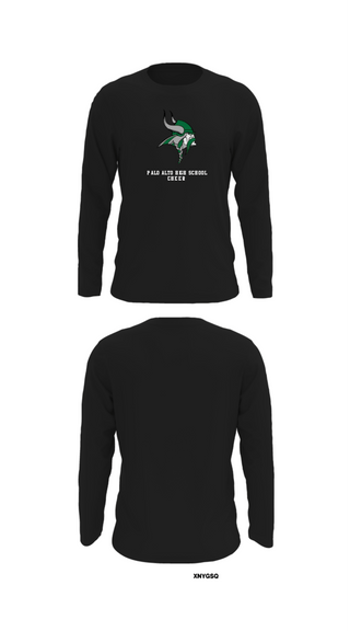 Long Sleeve Performance Shirt, Palo Alto High School Cheer, Cheer, Teamtime, Team time, sublimation, custom sports apparel, team uniforms, spirit wear, spiritwear, sports uniforms, custom shirts, team store, custom team store, fundraiser sports, apparel fundraiser