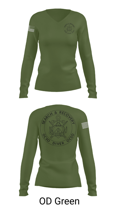Underwater Search & Recovery Team 25630858 Women's Long Sleeve V-neck Shirt - 54