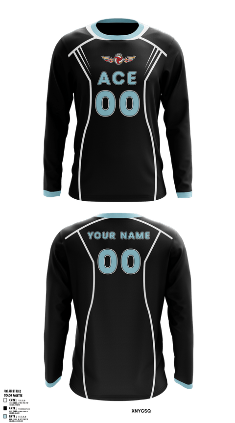 Long Sleeve Performance Shirt, ACE Volleyball Club, Men's Volleyball, Teamtime, Team time, sublimation, custom sports apparel, team uniforms, spirit wear, spiritwear, sports uniforms, custom shirts, team store, custom team store, fundraiser sports, apparel fundraiser