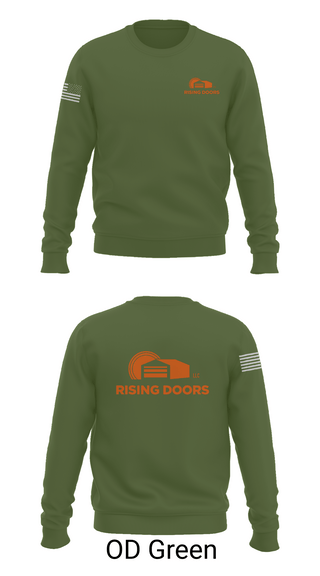 Crew Neck Sweatshirt, Rising Doors, Army, Teamtime, Team time, sublimation, custom sports apparel, team uniforms, spirit wear, spiritwear, sports uniforms, custom shirts, team store, custom team store, fundraiser sports, apparel fundraiser