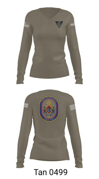 Women's Long Sleeve Vneck Shirt, USS Nebraska, Navy, Teamtime, Team time, sublimation, custom sports apparel, team uniforms, spirit wear, spiritwear, sports uniforms, custom shirts, team store, custom team store, fundraiser sports, apparel fundraiser