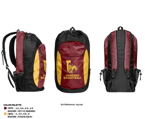 Gear Bag, Harding University High School Basketball, Men's Basketball, Teamtime, Team time, sublimation, custom sports apparel, team uniforms, spirit wear, spiritwear, sports uniforms, custom shirts, team store, custom team store, fundraiser sports, apparel fundraiser