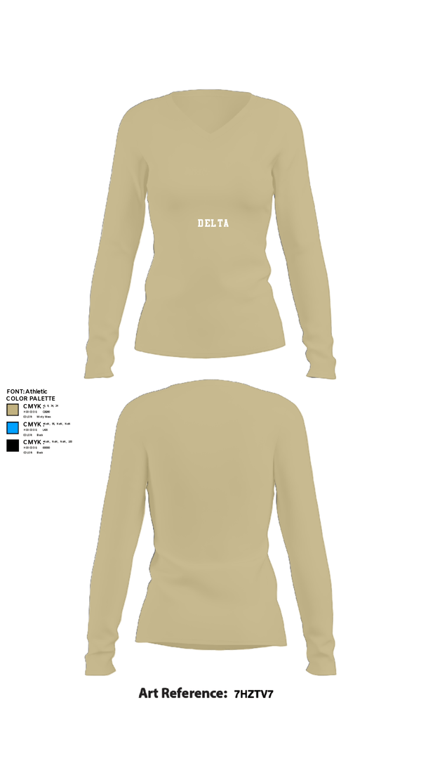 Women's Long Sleeve Vneck Shirt, Delta, Navy, Teamtime, Team time, sublimation, custom sports apparel, team uniforms, spirit wear, spiritwear, sports uniforms, custom shirts, team store, custom team store, fundraiser sports, apparel fundraiser