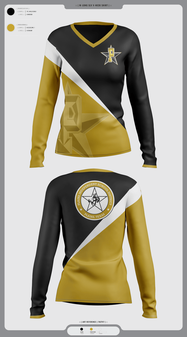 Womens Long Sleeve Vneck Shirt, Plains High School Cross Country, Cross Country, Teamtime, Team time, sublimation, custom sports apparel, team uniforms, spirit wear, spiritwear, sports uniforms, custom shirts, team store, custom team store, fundraiser sports, apparel fundraiser