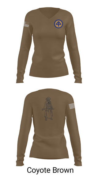 Women's Long Sleeve Vneck Shirt, A Co 1/1-114th, Army, Teamtime, Team time, sublimation, custom sports apparel, team uniforms, spirit wear, spiritwear, sports uniforms, custom shirts, team store, custom team store, fundraiser sports, apparel fundraiser