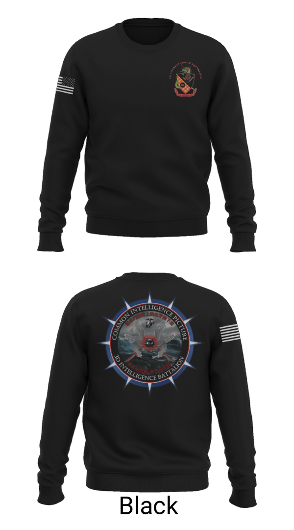Crew Neck Sweatshirt, 3rd Intelligence Battalion, Marines, Teamtime, Team time, sublimation, custom sports apparel, team uniforms, spirit wear, spiritwear, sports uniforms, custom shirts, team store, custom team store, fundraiser sports, apparel fundraiser