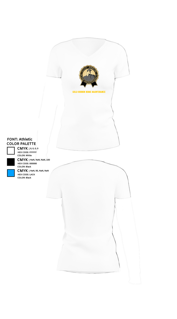 Womens Short Sleeve Vneck Shirt, Gold Ribbon Home Maintenance, , Teamtime, Team time, sublimation, custom sports apparel, team uniforms, spirit wear, spiritwear, sports uniforms, custom shirts, team store, custom team store, fundraiser sports, apparel fundraiser