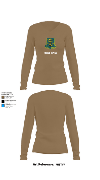 Womens Long Sleeve Vneck Shirt, 981st MP CO, , Teamtime, Team time, sublimation, custom sports apparel, team uniforms, spirit wear, spiritwear, sports uniforms, custom shirts, team store, custom team store, fundraiser sports, apparel fundraiser