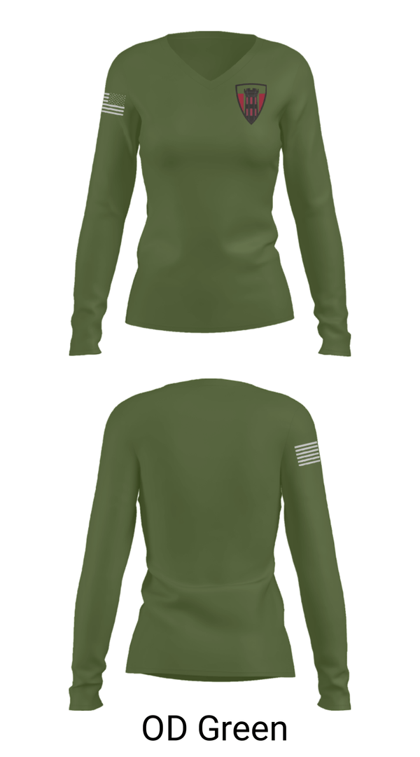 Womens Long Sleeve Vneck Shirt, 111th ACP, National Guard, Teamtime, Team time, sublimation, custom sports apparel, team uniforms, spirit wear, spiritwear, sports uniforms, custom shirts, team store, custom team store, fundraiser sports, apparel fundraiser