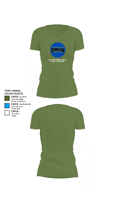 East Montgomery County Sports Association 83538044 Women's Short Sleeve V-neck Shirt - 18