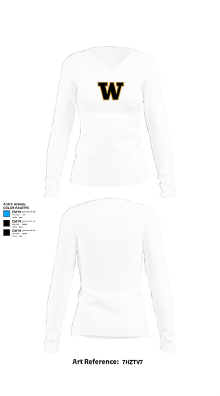 Womens Long Sleeve Vneck Shirt 1, Winona Wildcats, Men's Basketball, Teamtime, Team time, sublimation, custom sports apparel, team uniforms, spirit wear, spiritwear, sports uniforms, custom shirts, team store, custom team store, fundraiser sports, apparel fundraiser