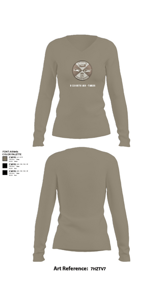 Womens Long Sleeve Vneck Shirt, B Co 615th ASB - Tangos, Army, Teamtime, Team time, sublimation, custom sports apparel, team uniforms, spirit wear, spiritwear, sports uniforms, custom shirts, team store, custom team store, fundraiser sports, apparel fundraiser