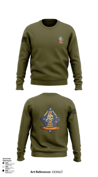 Crew Neck Sweatshirt, 1st Recon, Marines, Teamtime, Team time, sublimation, custom sports apparel, team uniforms, spirit wear, spiritwear, sports uniforms, custom shirts, team store, custom team store, fundraiser sports, apparel fundraiser