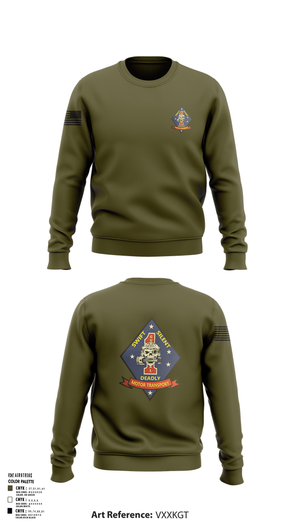 Crew Neck Sweatshirt, 1st Recon, Marines, Teamtime, Team time, sublimation, custom sports apparel, team uniforms, spirit wear, spiritwear, sports uniforms, custom shirts, team store, custom team store, fundraiser sports, apparel fundraiser