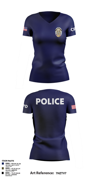 Womens Short Sleeve Vneck Shirt, Carrollton Police Department, Police, Teamtime, Team time, sublimation, custom sports apparel, team uniforms, spirit wear, spiritwear, sports uniforms, custom shirts, team store, custom team store, fundraiser sports, apparel fundraiser