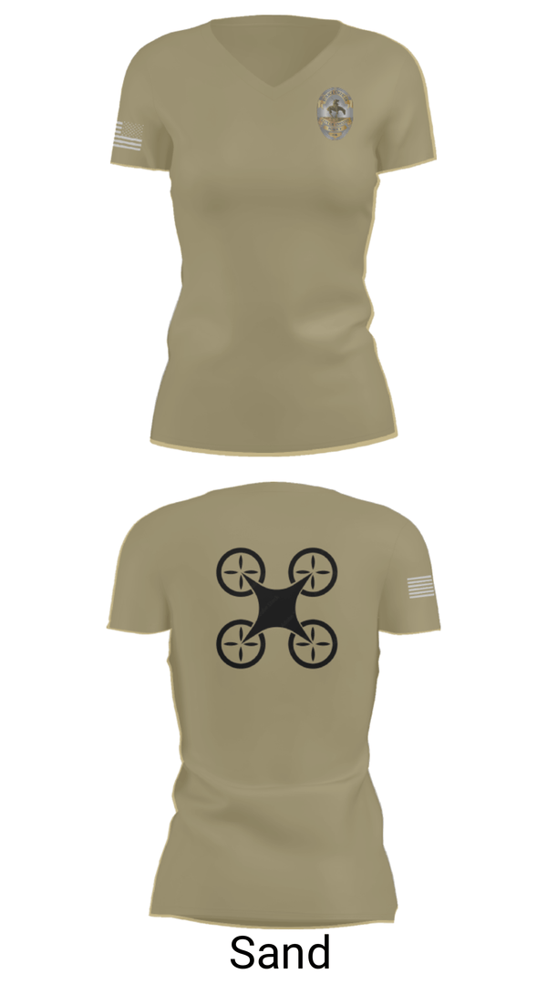 Womens Short Sleeve Vneck Shirt, UAS Pilot, Police, Teamtime, Team time, sublimation, custom sports apparel, team uniforms, spirit wear, spiritwear, sports uniforms, custom shirts, team store, custom team store, fundraiser sports, apparel fundraiser