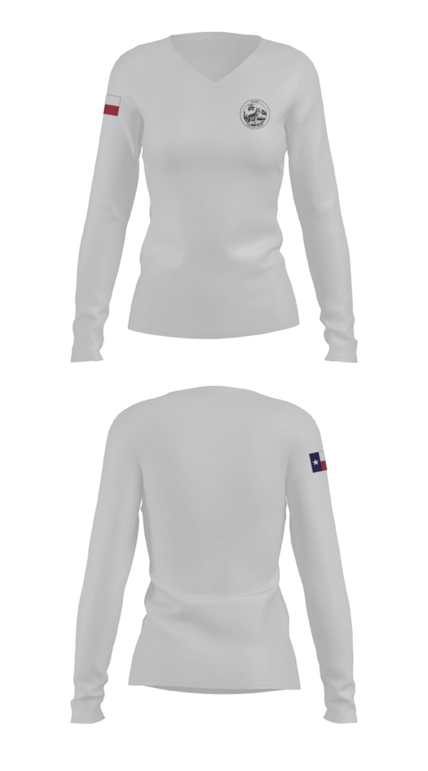Women's Long Sleeve Vneck Shirt, Charlie C 1-158th AHB, Army, Teamtime, Team time, sublimation, custom sports apparel, team uniforms, spirit wear, spiritwear, sports uniforms, custom shirts, team store, custom team store, fundraiser sports, apparel fundraiser