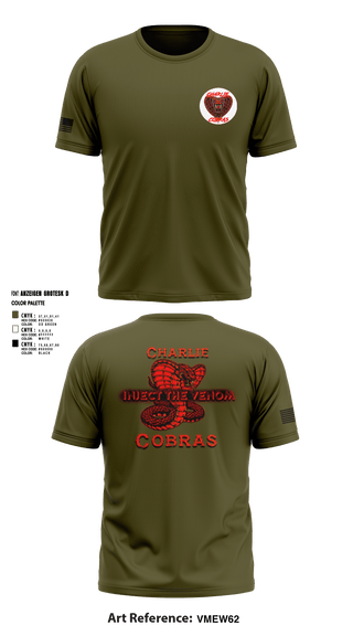 Short Sleeve Performance Shirt, Charlie Company Cobras, Army, Teamtime, Team time, sublimation, custom sports apparel, team uniforms, spirit wear, spiritwear, sports uniforms, custom shirts, team store, custom team store, fundraiser sports, apparel fundraiser