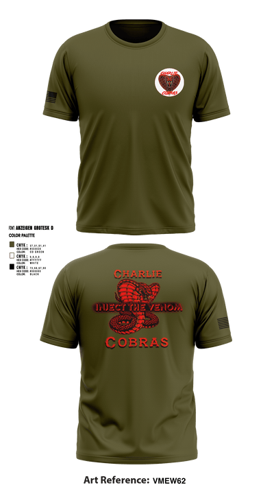 Charlie Company Cobras 69081058 Short Sleeve Performance Shirt - 2