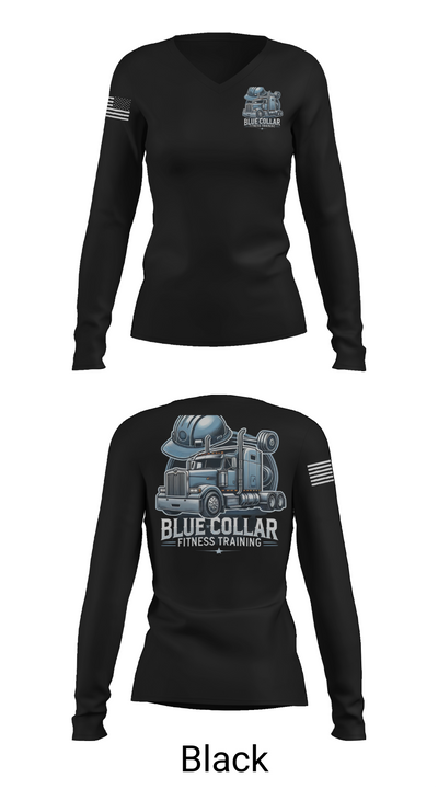 Blue Collar Fitness Training 11348288 Women's Long Sleeve V-neck Shirt - 35