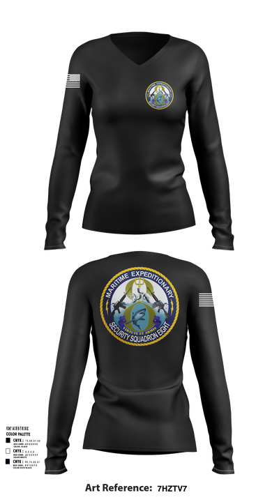 MSRON 8 41955379 Women's Long Sleeve V-neck Shirt - 108