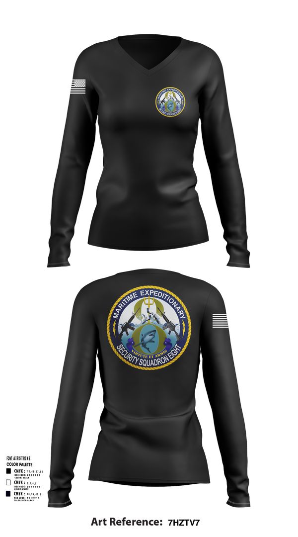 Womens Long Sleeve Vneck Shirt, MSRON 8, Navy, Teamtime, Team time, sublimation, custom sports apparel, team uniforms, spirit wear, spiritwear, sports uniforms, custom shirts, team store, custom team store, fundraiser sports, apparel fundraiser