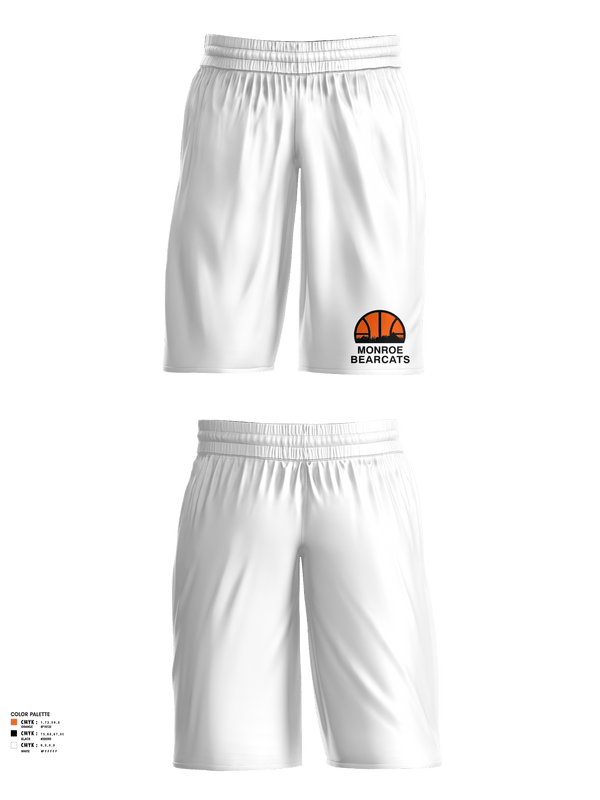 Womens Basketball Shorts, Monroe High School Basketball, Women's Basketball, Teamtime, Team time, sublimation, custom sports apparel, team uniforms, spirit wear, spiritwear, sports uniforms, custom shirts, team store, custom team store, fundraiser sports, apparel fundraiser