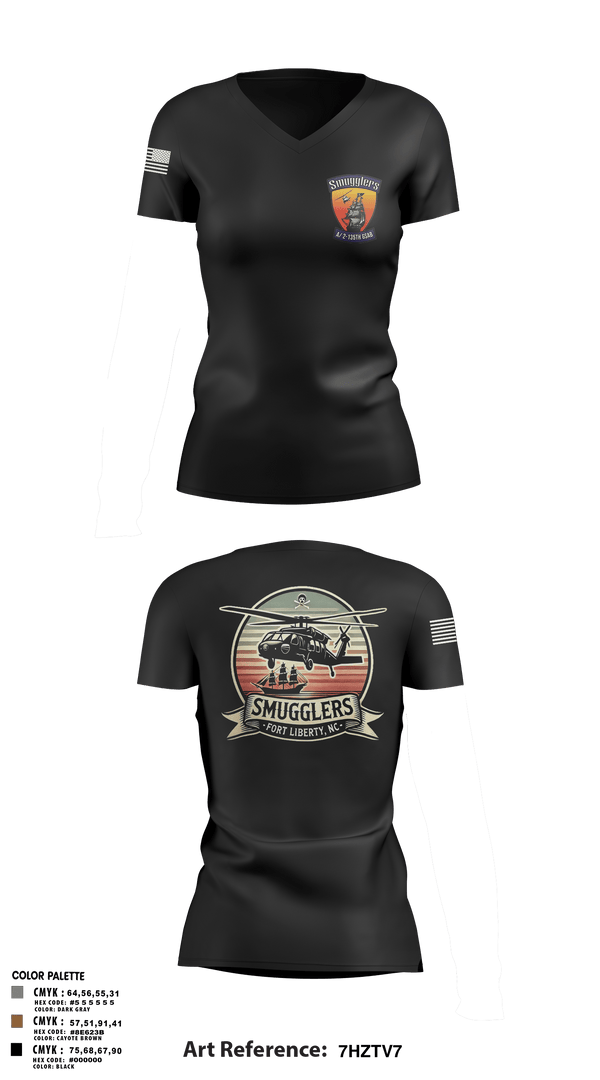 Womens Short Sleeve Vneck Shirt, A/2135th GSAB “SMUGGLERS”, Army, Teamtime, Team time, sublimation, custom sports apparel, team uniforms, spirit wear, spiritwear, sports uniforms, custom shirts, team store, custom team store, fundraiser sports, apparel fundraiser