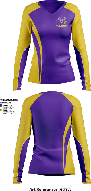 Womens Long Sleeve Vneck Shirt, North Platte R-1 High School Volleyball, Women's Volleyball, Teamtime, Team time, sublimation, custom sports apparel, team uniforms, spirit wear, spiritwear, sports uniforms, custom shirts, team store, custom team store, fundraiser sports, apparel fundraiser