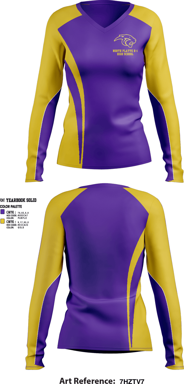 Womens Long Sleeve Vneck Shirt, North Platte R-1 High School Volleyball, Women's Volleyball, Teamtime, Team time, sublimation, custom sports apparel, team uniforms, spirit wear, spiritwear, sports uniforms, custom shirts, team store, custom team store, fundraiser sports, apparel fundraiser
