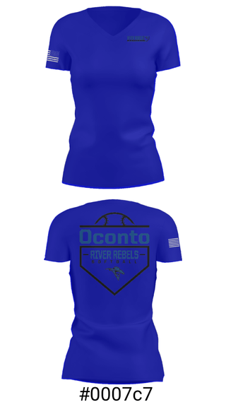 Women's Short Sleeve Vneck Shirt, Oconto, Softball, Teamtime, Team time, sublimation, custom sports apparel, team uniforms, spirit wear, spiritwear, sports uniforms, custom shirts, team store, custom team store, fundraiser sports, apparel fundraiser
