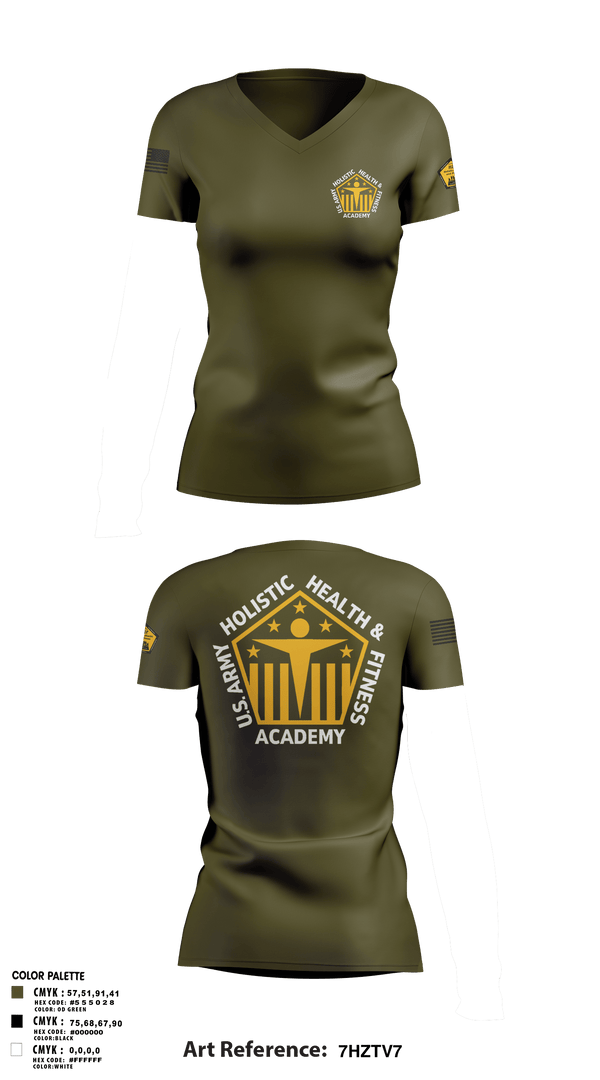 Womens Short Sleeve Vneck Shirt, U.S. Army Holistic Health & Fitness Academy, Army, Teamtime, Team time, sublimation, custom sports apparel, team uniforms, spirit wear, spiritwear, sports uniforms, custom shirts, team store, custom team store, fundraiser sports, apparel fundraiser