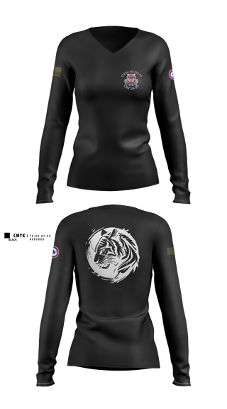 Womens Long Sleeve Vneck Shirt, 312th HR CO, A1 Postal, Army, Teamtime, Team time, sublimation, custom sports apparel, team uniforms, spirit wear, spiritwear, sports uniforms, custom shirts, team store, custom team store, fundraiser sports, apparel fundraiser