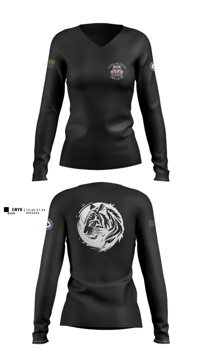 312th HR CO, A1 Postal 64167397 Women's Long Sleeve V-neck Shirt - 3