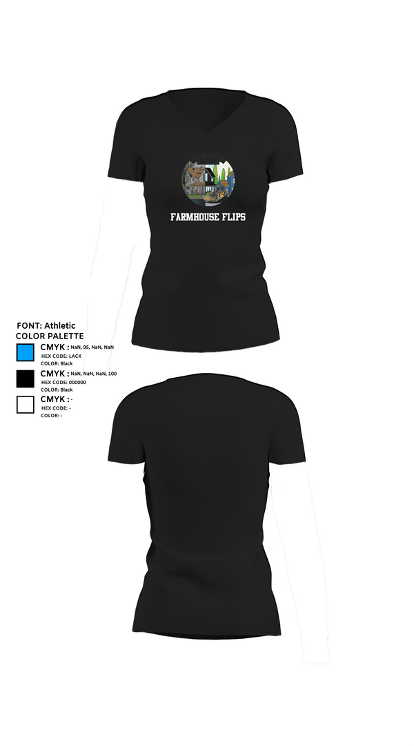 Womens Short Sleeve Vneck Shirt, Farmhouse flips, , Teamtime, Team time, sublimation, custom sports apparel, team uniforms, spirit wear, spiritwear, sports uniforms, custom shirts, team store, custom team store, fundraiser sports, apparel fundraiser