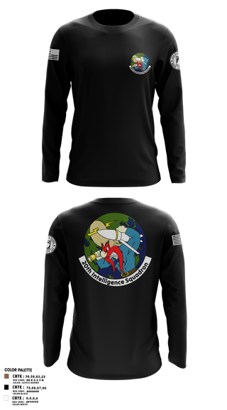Long Sleeve Performance Polo, 20th Intelligence Squadron, Air Force, Teamtime, Team time, sublimation, custom sports apparel, team uniforms, spirit wear, spiritwear, sports uniforms, custom shirts, team store, custom team store, fundraiser sports, apparel fundraiser
