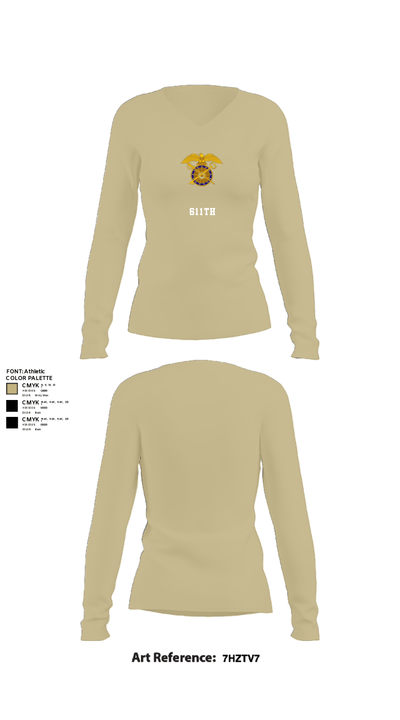 611th 22611110 Women's Long Sleeve V-neck Shirt - 82