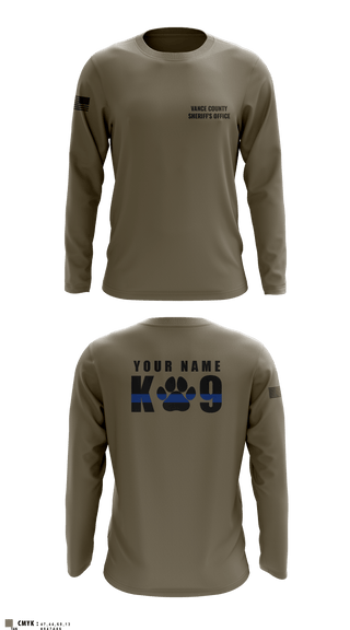 Long Sleeve Performance Shirt, Vance County Sheriff's Office  K9 Unit, Police, Teamtime, Team time, sublimation, custom sports apparel, team uniforms, spirit wear, spiritwear, sports uniforms, custom shirts, team store, custom team store, fundraiser sports, apparel fundraiser