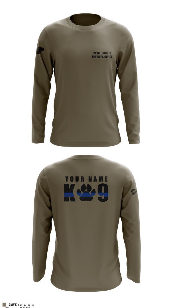 Long Sleeve Performance Shirt, Vance County Sheriff's Office  K9 Unit, Police, Teamtime, Team time, sublimation, custom sports apparel, team uniforms, spirit wear, spiritwear, sports uniforms, custom shirts, team store, custom team store, fundraiser sports, apparel fundraiser
