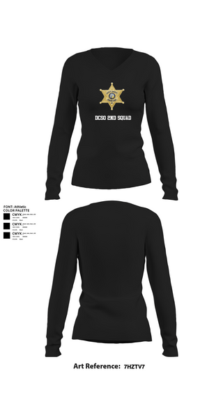 Womens Long Sleeve Vneck Shirt, DCSO 2nd Squad, Police, Teamtime, Team time, sublimation, custom sports apparel, team uniforms, spirit wear, spiritwear, sports uniforms, custom shirts, team store, custom team store, fundraiser sports, apparel fundraiser