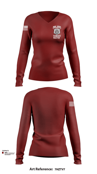 Womens Long Sleeve Vneck Shirt 1, Bravo Company, Army, Teamtime, Team time, sublimation, custom sports apparel, team uniforms, spirit wear, spiritwear, sports uniforms, custom shirts, team store, custom team store, fundraiser sports, apparel fundraiser