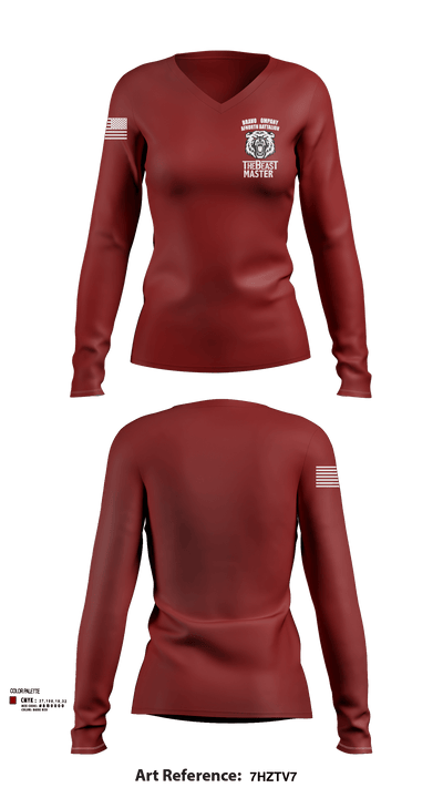 Bravo Company 3743173 Women's Long Sleeve V-neck Shirt -1 115