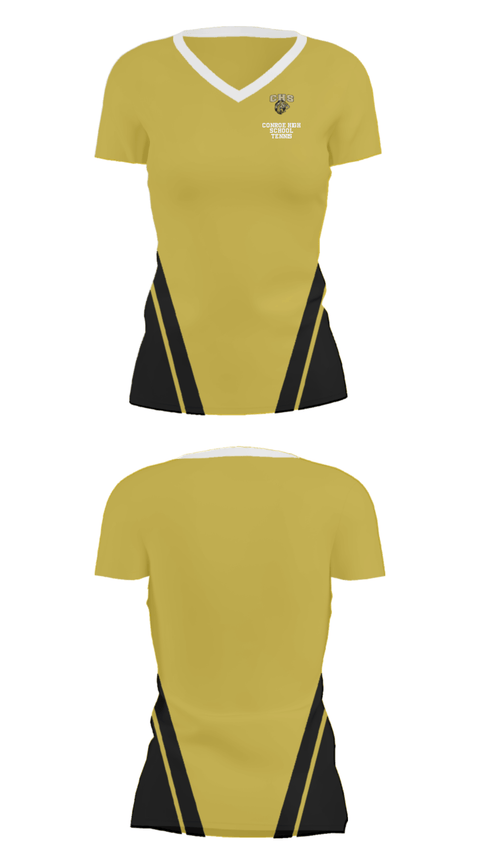 Women's Short Sleeve Vneck Shirt, Conroe High School Tennis, Tennis, Teamtime, Team time, sublimation, custom sports apparel, team uniforms, spirit wear, spiritwear, sports uniforms, custom shirts, team store, custom team store, fundraiser sports, apparel fundraiser