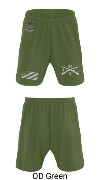 Athletic Shorts With Pockets, B/3-34 Bulldogs, Army, Teamtime, Team time, sublimation, custom sports apparel, team uniforms, spirit wear, spiritwear, sports uniforms, custom shirts, team store, custom team store, fundraiser sports, apparel fundraiser