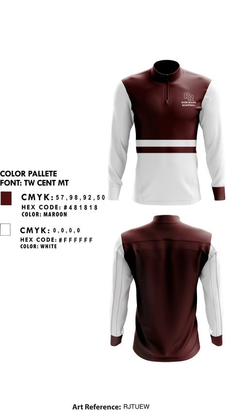 Quarter Zip Jacket, River Rouge High School Basketball, Men's Basketball, Teamtime, Team time, sublimation, custom sports apparel, team uniforms, spirit wear, spiritwear, sports uniforms, custom shirts, team store, custom team store, fundraiser sports, apparel fundraiser