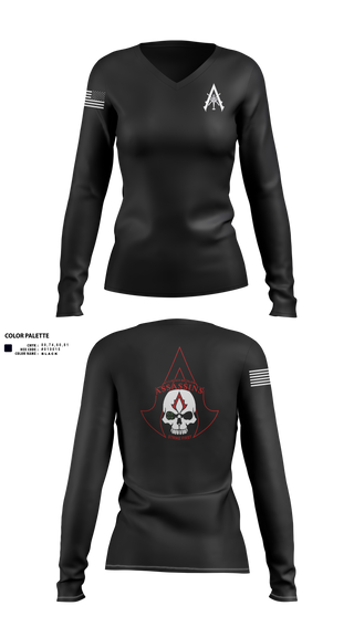Womens Long Sleeve Vneck Shirt, A Co. 1-3 AB, Army, Teamtime, Team time, sublimation, custom sports apparel, team uniforms, spirit wear, spiritwear, sports uniforms, custom shirts, team store, custom team store, fundraiser sports, apparel fundraiser